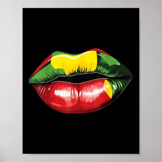 Rasta Reggae Lips Muziek Rasta Rastafari Roots Jam Poster (Voorkant)