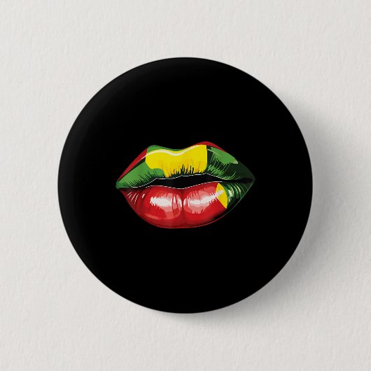 Rasta Reggae Lips Muziek Rasta Rastafari Roots Jam Ronde Button 5,7 Cm (Voorkant)