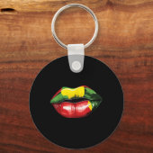 Rasta Reggae Lips Muziek Rasta Rastafari Roots Jam Sleutelhanger (Voorkant)