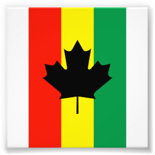 Rasta Reggae Maple Leaf Flag Foto Afdruk