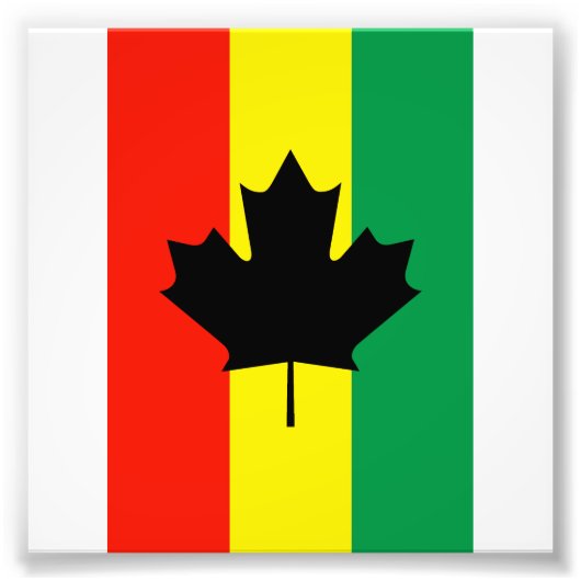 Rasta Reggae Maple Leaf Flag Foto Afdruk (Voorkant)