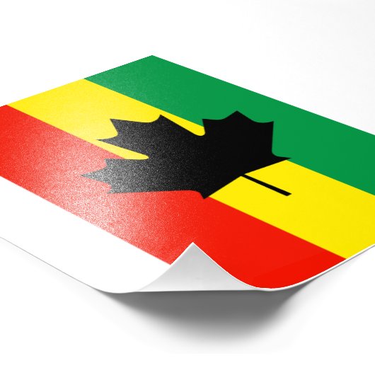 Rasta Reggae Maple Leaf Flag Foto Afdruk (Hoek)