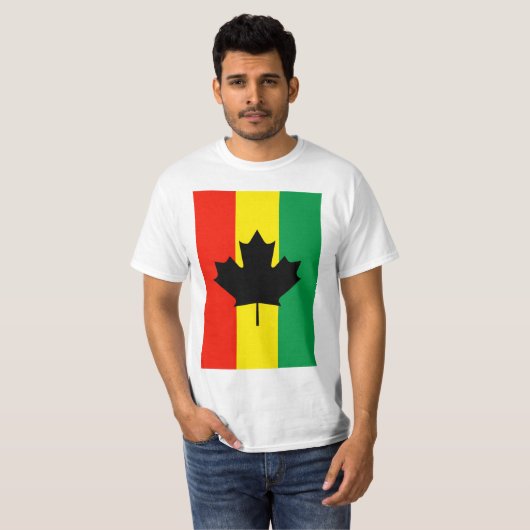 Rasta Reggae Maple Leaf Flag T-shirt (Voorkant volledig)
