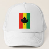 Rasta Reggae Maple Leaf Flag Trucker Pet (Voorkant)