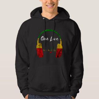 Rasta Reggae Music Headphones Jamaican Pride One L Hoodie