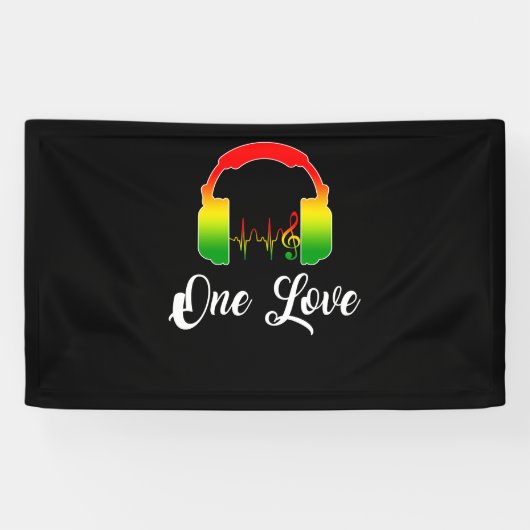 Rasta Reggae Music Hoofdtelefoon Jamaican Pride Spandoek (Horizontaal)