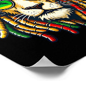 Rasta Reggae Music Lion Jamaica Poster (Hoek)