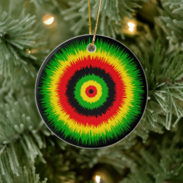 Rasta Reggae Muziek Tie Dye Rood Ziel Keramisch Ornament