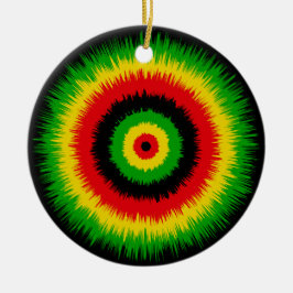 Rasta Reggae Muziek Tie Dye Rood Ziel Keramisch Ornament
