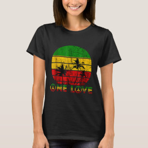 Rasta Reggae One Love Retro Sunset Jamaica T-shirt