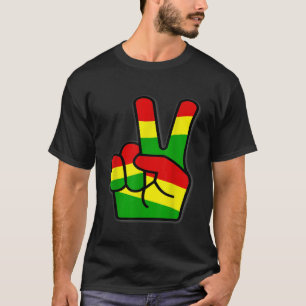 Rasta Reggae Overwinning Kleuren Kunst voor Rastaf T-shirt