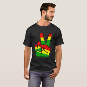 Rasta Reggae Overwinning Kleuren Kunst voor Rastaf T-shirt (Voorkant volledig)