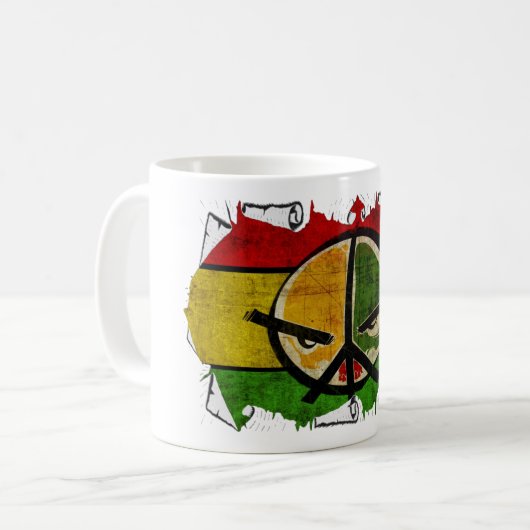 rasta reggae peace koffiemok (Voorkant links)