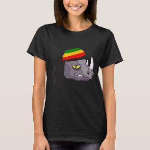 Rasta Reggae Rhino Rastafarian Roots One Love Jama T-shirt