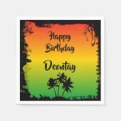 Rasta Reggae Rood Goud Groen Jamaicaanse Verjaarda Servet (Voorkant)