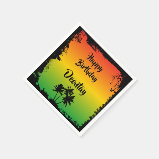 Rasta Reggae Rood Goud Groen Jamaicaanse Verjaarda Servet (Hoek)