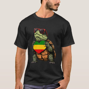 Rasta Reggae Schildpad Jamaica Muziek Rastafari Ro T-shirt