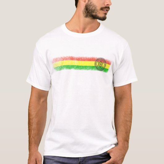 Rasta Reggae Star en Cross T-shirt (Voorkant)