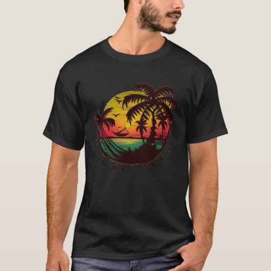 Rasta Reggae Sunset Jamaica Pride Jamaicaanse vaka T-shirt (Voorkant)