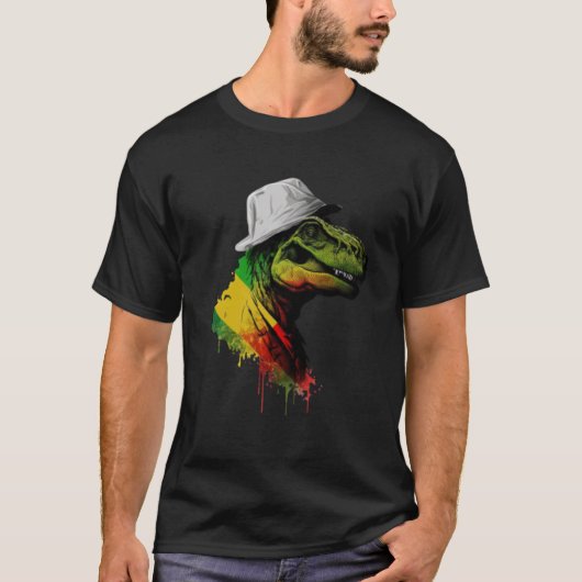 Rasta Rex Stijlvolle Rastafari Reggae & Jamaica Vi T-shirt (Voorkant)