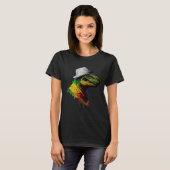 Rasta Rex Stylish Rastafari Reggae & Jamaica Vibes T-shirt (Voorkant volledig)