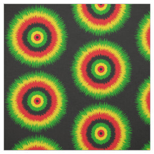Rasta rood geel groen Tie Dye Cirkels Patroon Stof