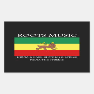 Rasta - Roots Music Ethiopia Flag Lion Judah Rechthoekige Sticker