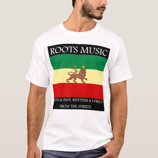 Rasta - Roots Music Ethiopia Flag Lion Judah T-shirt (Voorkant)