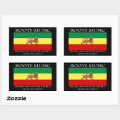 Rasta - Roots Music Ethiopia Flag Lion of Judah Rechthoekige Sticker (Vel)