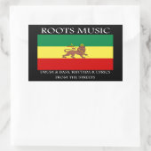 Rasta - Roots Music Ethiopia Flag Lion of Judah Rechthoekige Sticker (Tas)