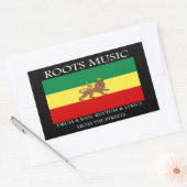 Rasta - Roots Music Ethiopia Flag Lion of Judah Rechthoekige Sticker (Envelop)