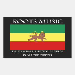 Rasta - Roots Music Ethiopia Flag Lion of Judah Rechthoekige Sticker