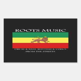 Rasta - Roots Music Ethiopia Flag Lion of Judah Rechthoekige Sticker