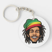 Rasta Roots & Reggae Rhythms - Iconic Bob Marley Sleutelhanger (Voorkant)