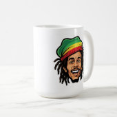 Rasta Roots & Reggae Rhythms - Iconische Bob Marle Koffiemok (Voorkant rechts)