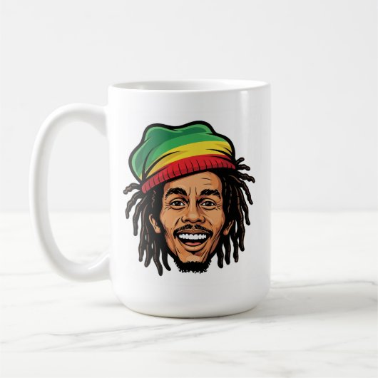 Rasta Roots & Reggae Rhythms - Iconische Bob Marle Koffiemok (Links)