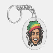 Rasta Roots & Reggae Rhythms - Iconische Bob Marle Sleutelhanger (Voorkant Links)