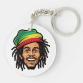 Rasta Roots & Reggae Rhythms - Iconische Bob Marle Sleutelhanger (Achterkant)