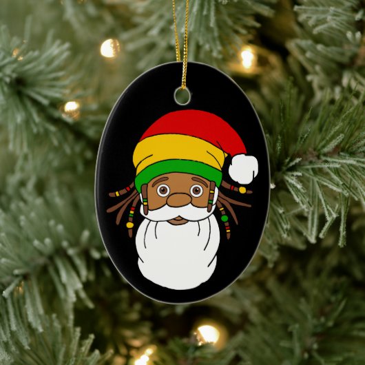 Rasta Santa Claus Christmas Keramisch Ornament (Boom)