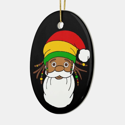 Rasta Santa Claus Christmas Keramisch Ornament (Links)