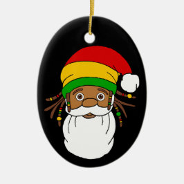 Rasta Santa Claus Christmas Keramisch Ornament