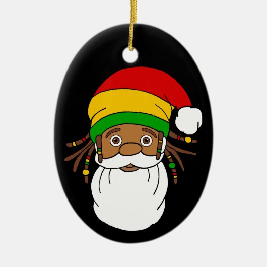 Rasta Santa Claus Christmas Keramisch Ornament (Voorkant)
