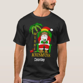 Rasta Santa Claus Vrolijke Kerstvakantie T-shirt