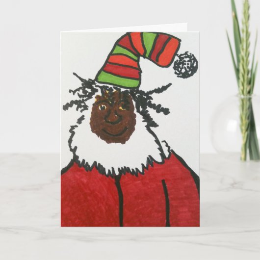 Rasta Santa Feestdagen Kaart (Voorkant)