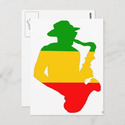 Rasta Sax Briefkaart (Voorkant / Achterkant)