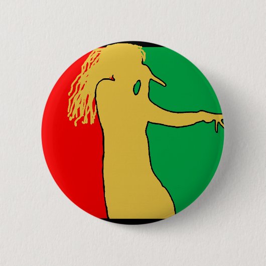 Rasta Singer Silhouette Ronde Button 5,7 Cm (Voorkant)