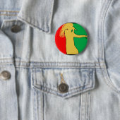Rasta Singer Silhouette Ronde Button 5,7 Cm (In situ)
