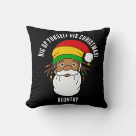 Rasta Sinterklaas Jamaicaanse Pattois Vrolijk Kers Kussen