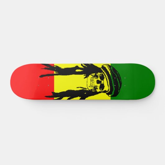 Rasta Skull Skateboard (Horizontaal)