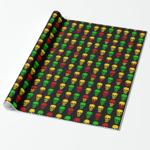 Rasta Skulls Cadeaupapier